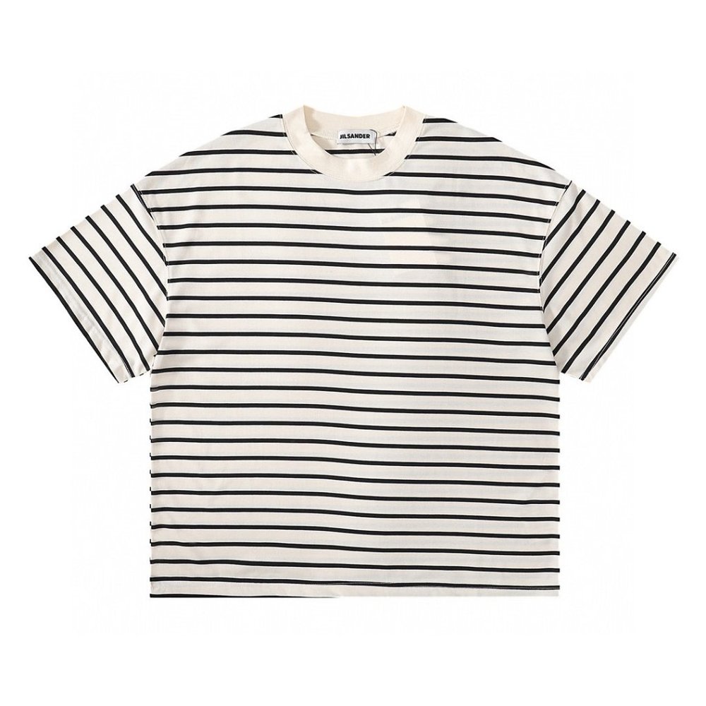 Jil sander Cream White striped T-shirt